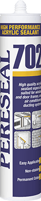 Pereseal 702 High Performance Acrylic Sealant cartridge